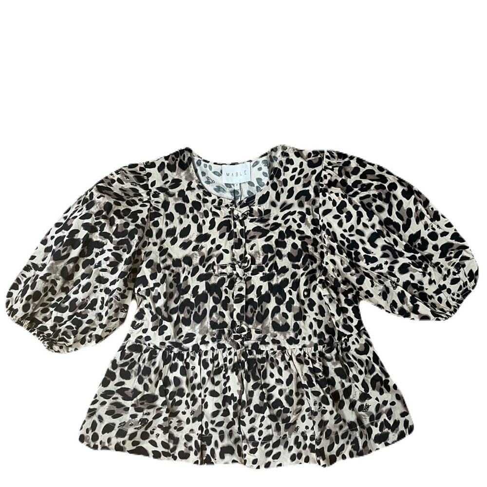 Mable Leopard Print Tie Front Women’s Top Size Medium NWT